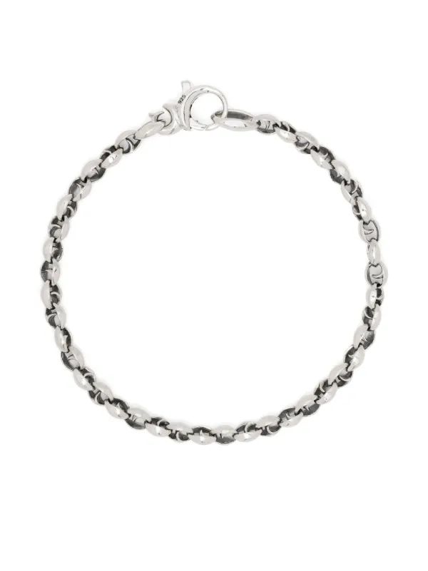 Necklace Tom Wood Figaro Bracelet 14K White Gold Flat Figaro Chain