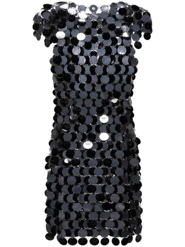 Rabanne Sequinned Chainmail Minidress | Black | FARFETCH JO