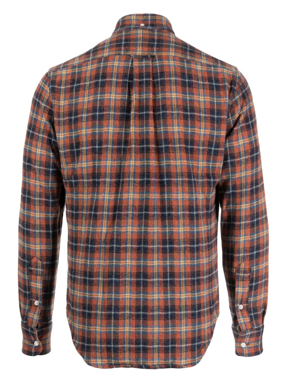 Shop Gitman Vintage Plaid-print Cotton Shirt In Orange