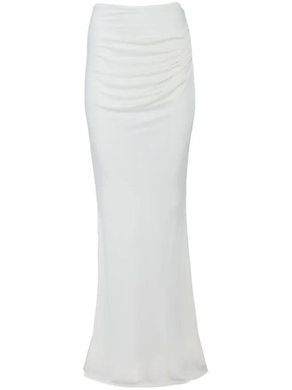 White maxi 2025 skirt draped