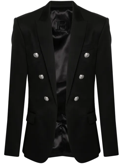 Blazer en laine à boutons embossés - Balmain - Modalova