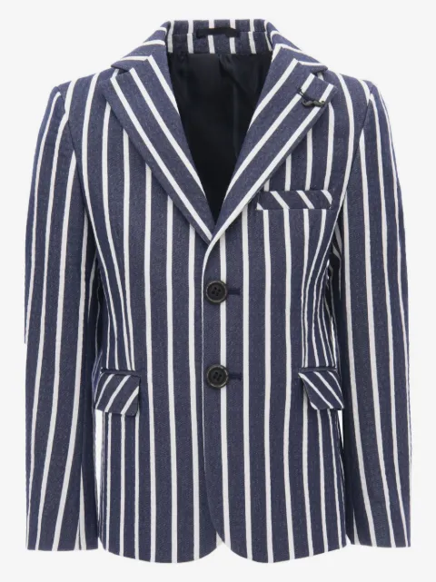 Moustache striped single-breasted blazer