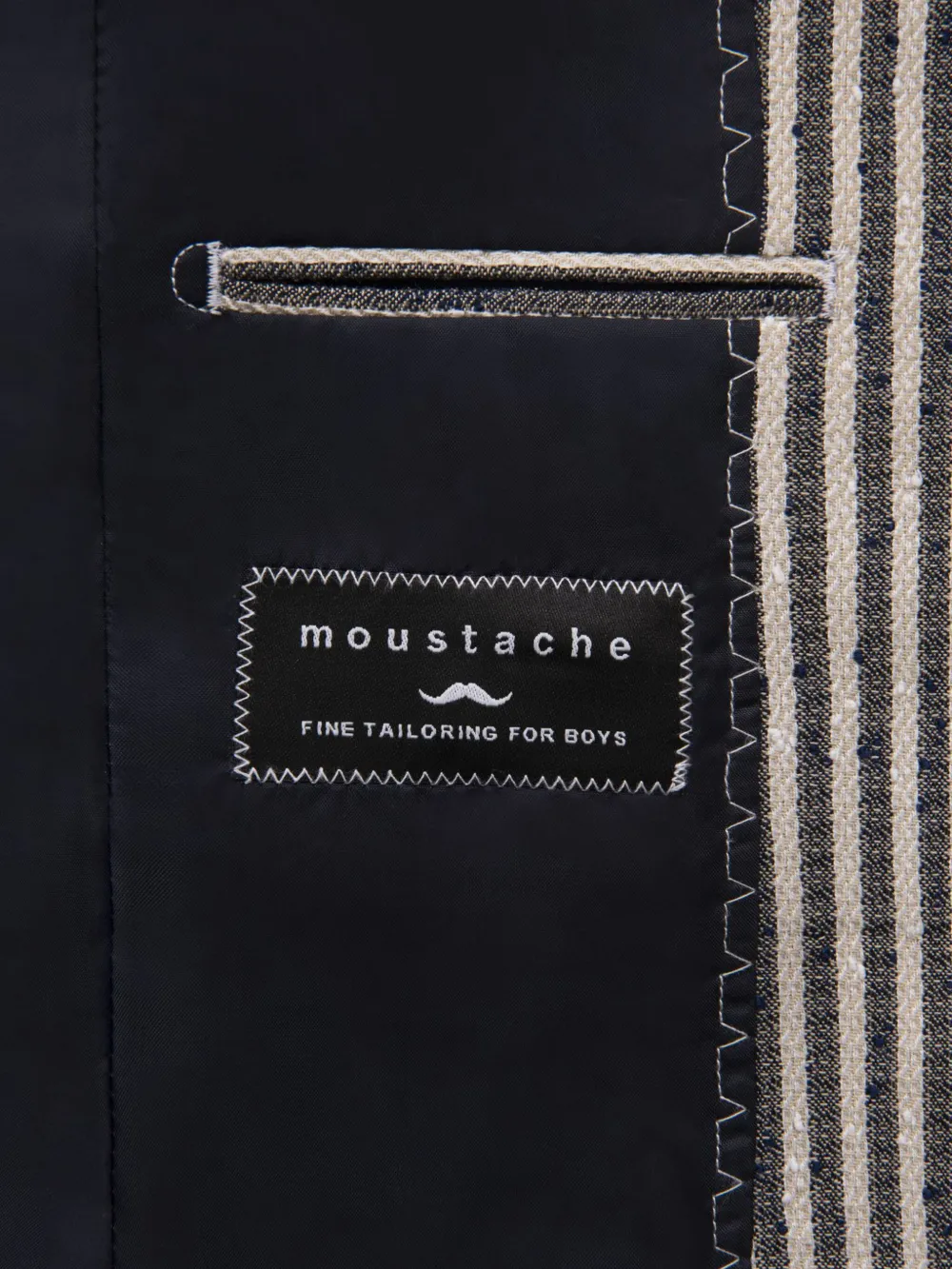 Shop Moustache Striped Single-breasted Blazer In Blue