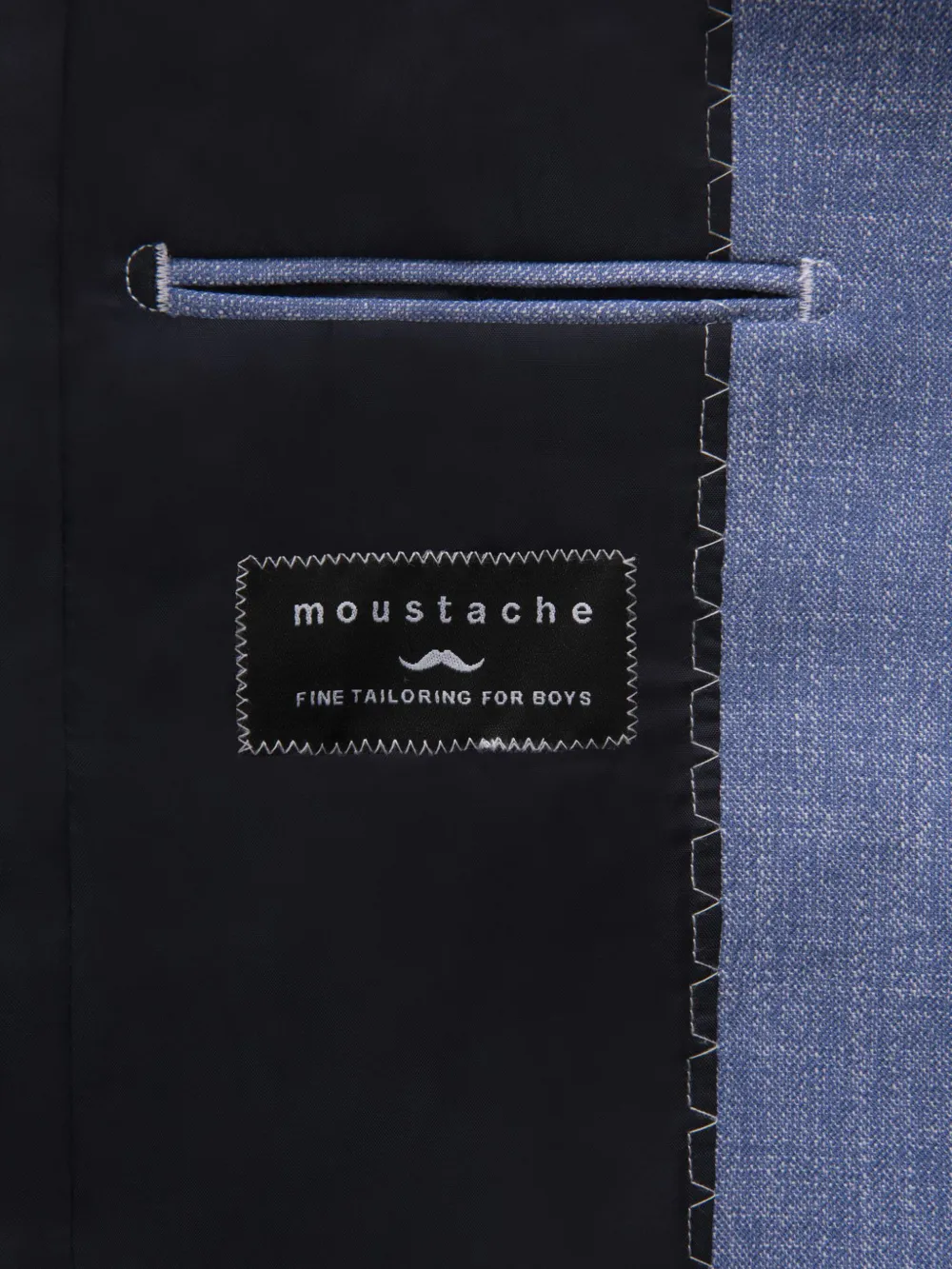 Moustache Tweed blazer met enkele rij knopen Blauw