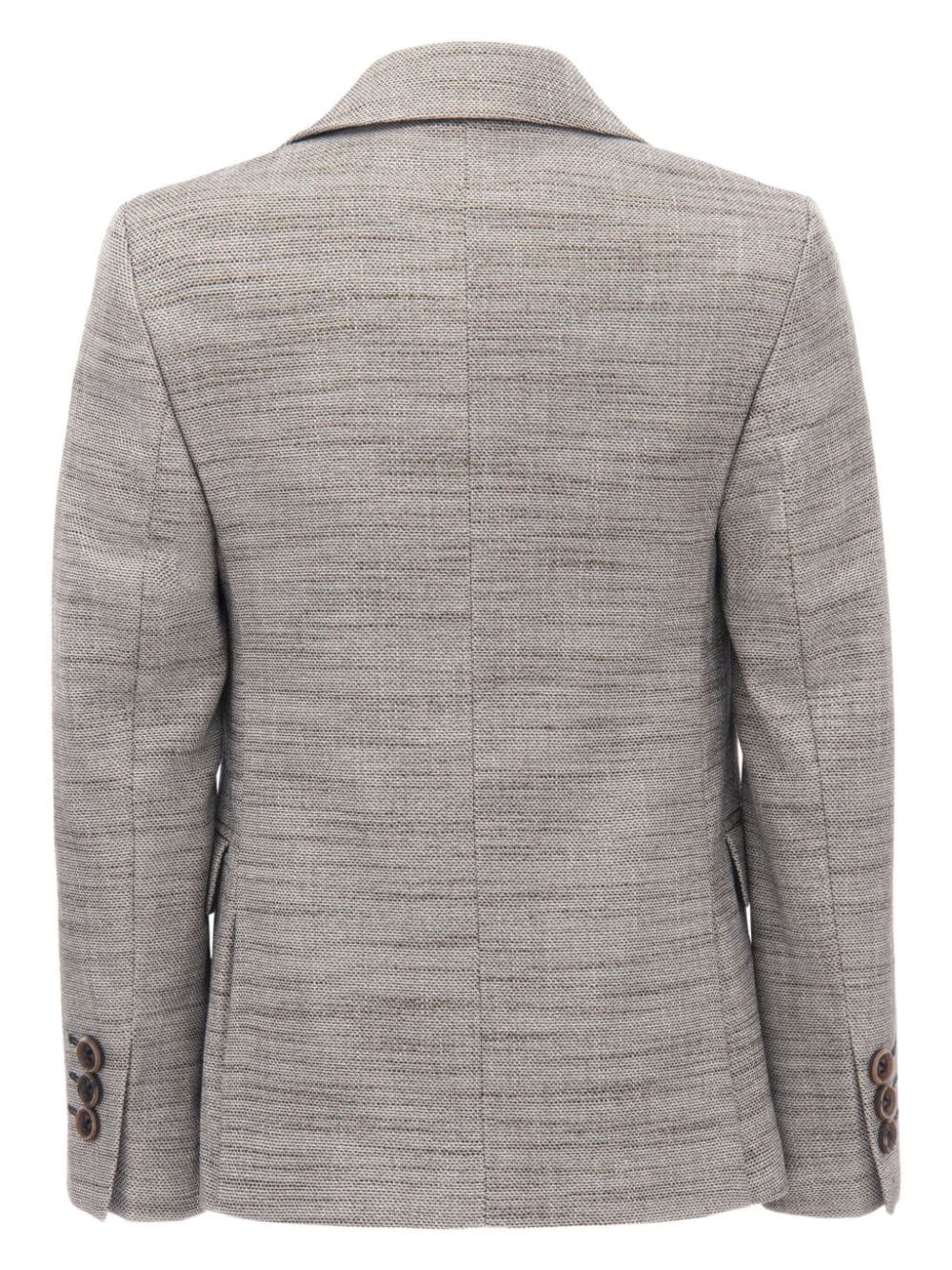 Moustache Tweed blazer met enkele rij knopen - Beige