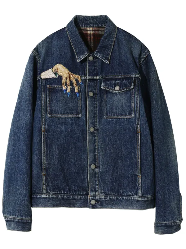 Denim jacket buttoned store up