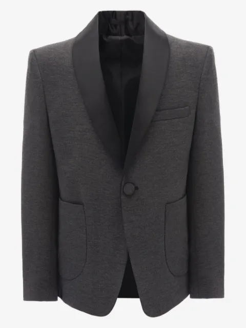 Moustache shawl-lapel single-breasted blazer