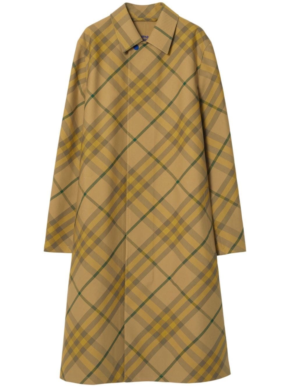 Burberry Vintage Check Wool Car Coat In Yellow