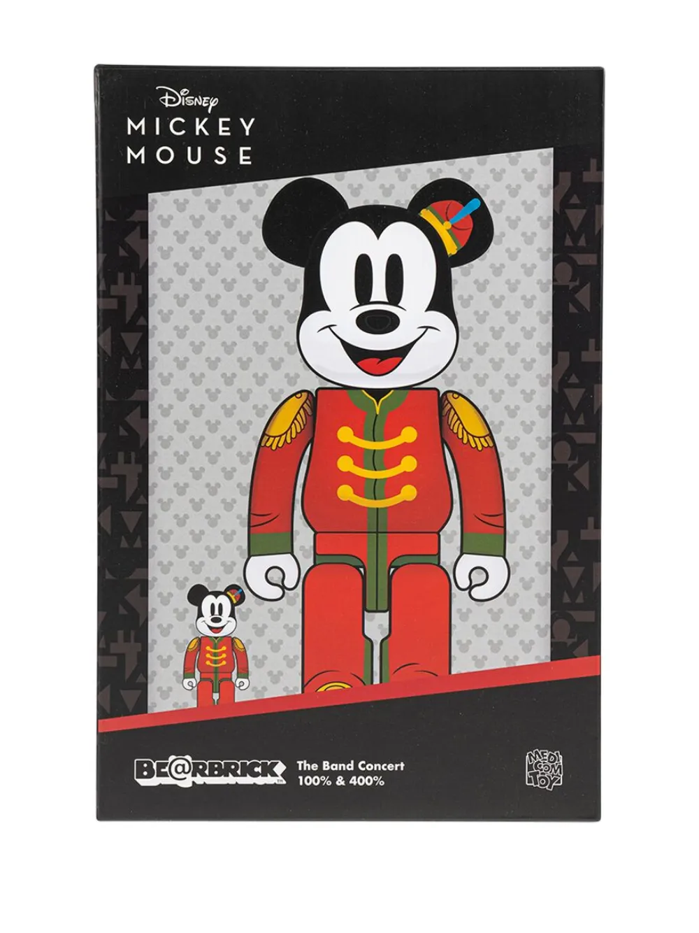 Shop Medicom Toy X Disney Mickey Mouse Be@rbrick "the Band Concert" 100% And 400% Figure Set In Red