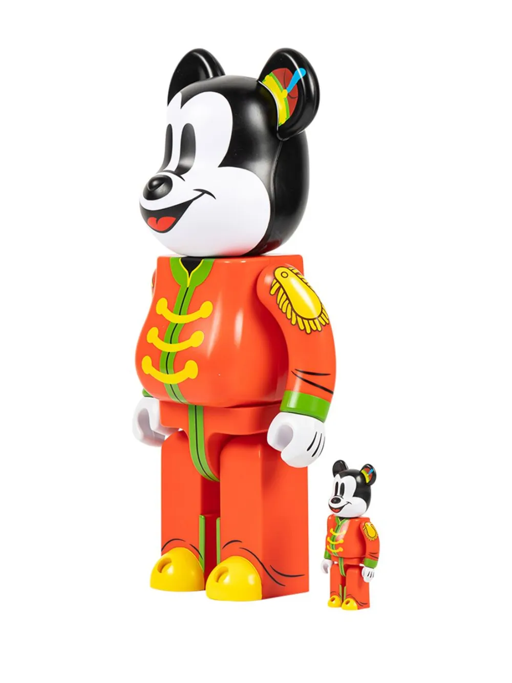 Shop Medicom Toy X Disney Mickey Mouse Be@rbrick "the Band Concert" 100% And 400% Figure Set In Red