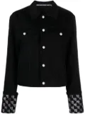 Alexander Wang rhinestone-logo denim jacket - Black
