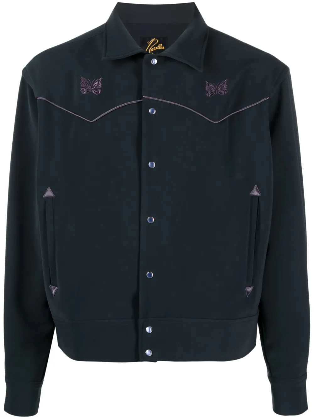 Needles Cowboy Butterfly-embroidered Jacket In Green