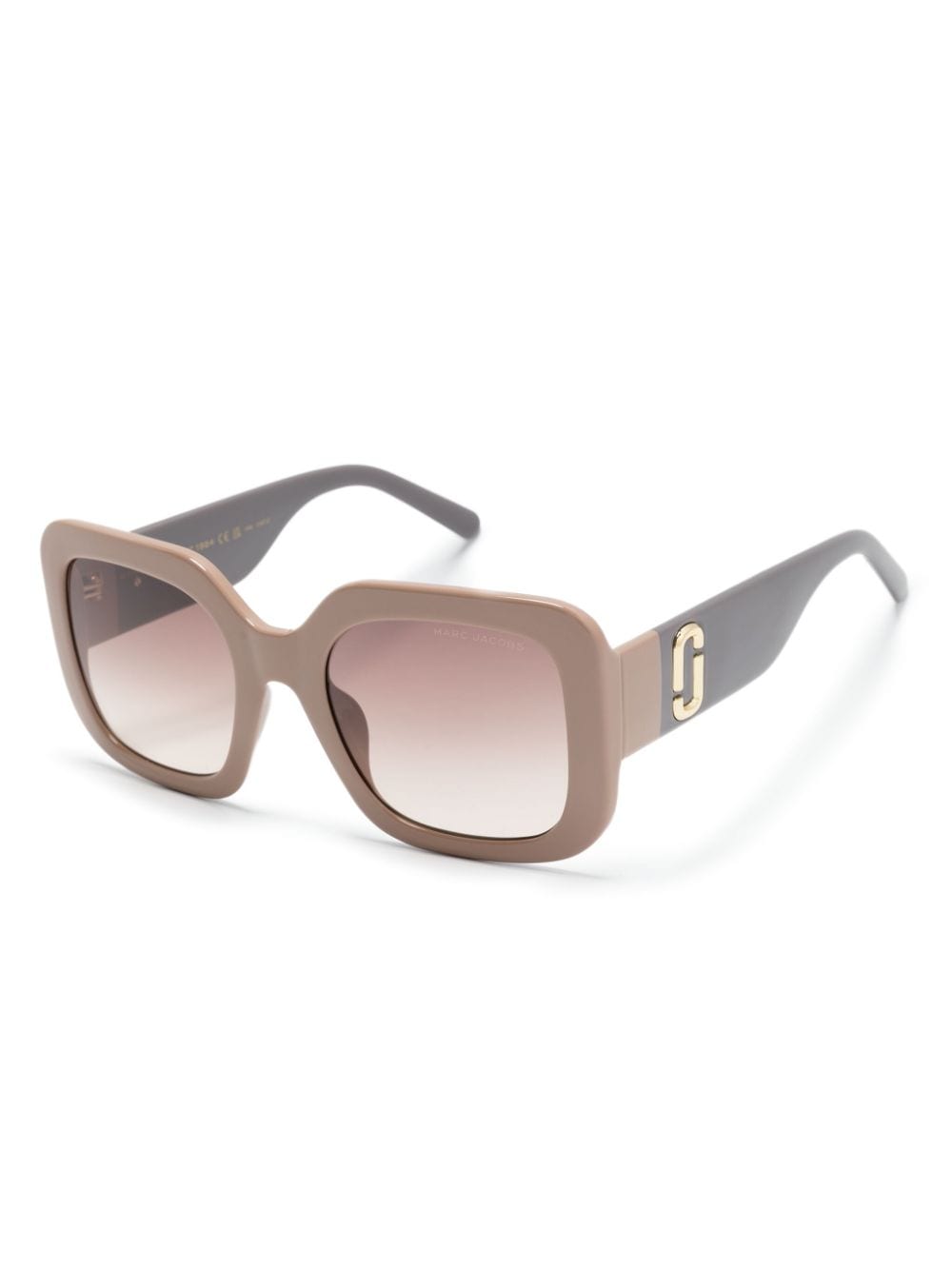 Shop Marc Jacobs Colour-block Oversized-frame Sunglasses In Neutrals