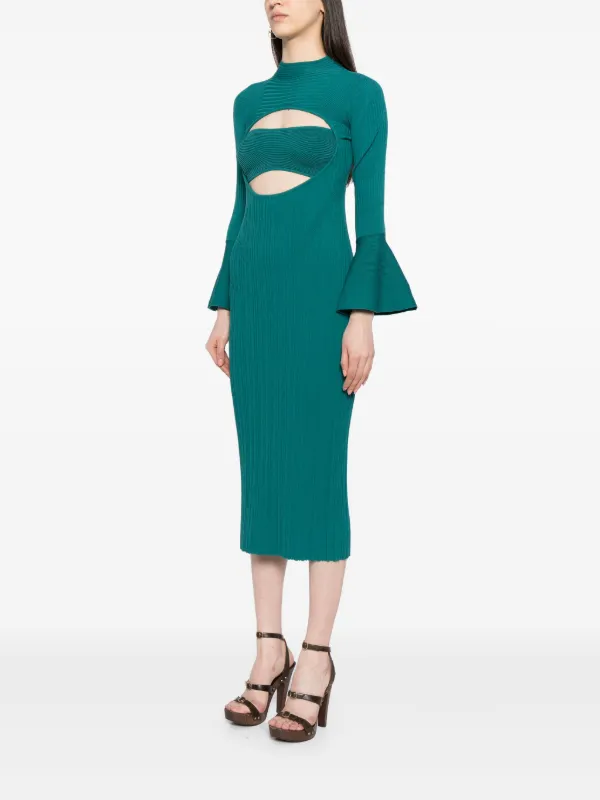 cult gaia green cut out dress Mint Chiffon Rainier Caftan Gown main image 1