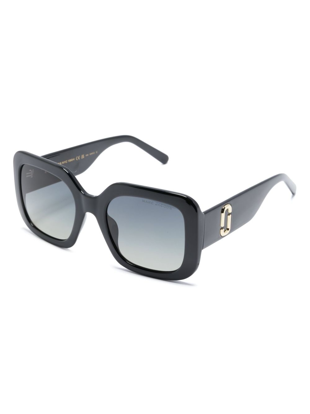 Shop Marc Jacobs Logo-plaque Square-frame Sunglasses In Black