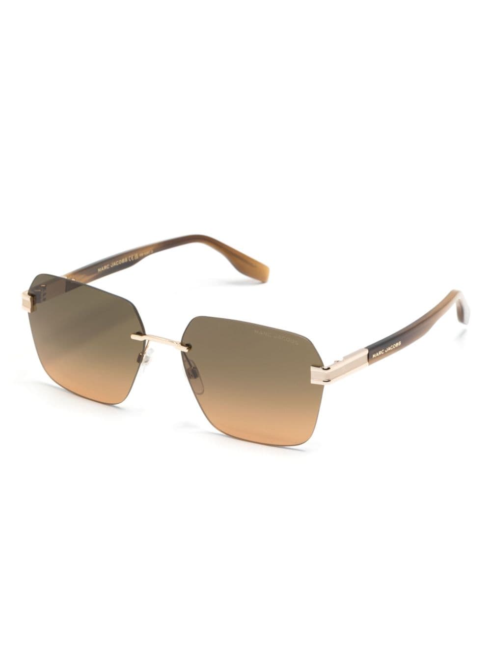 Shop Marc Jacobs 713/s Geometric-frame Sunglasses In Brown