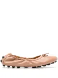 Tod's Gommino leather ballerina shoes - Pink