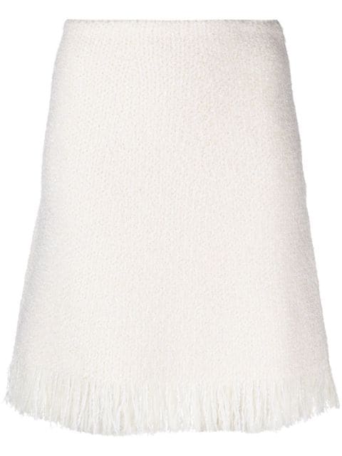 Chloé bouclé fringed A-line miniskirt