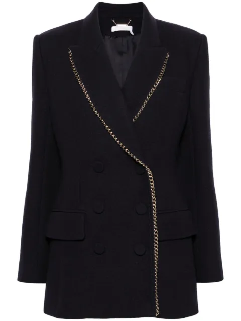 Chloé chain-link trim double-breasted blazer