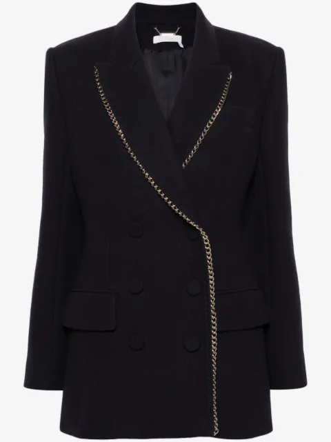 Chloé chain-link trim double-breasted blazer
