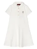 Aigner Kids logo-embroidered drop-waist dress - Neutrals