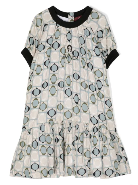 Aigner Kids geometric-print drop-waist dress
