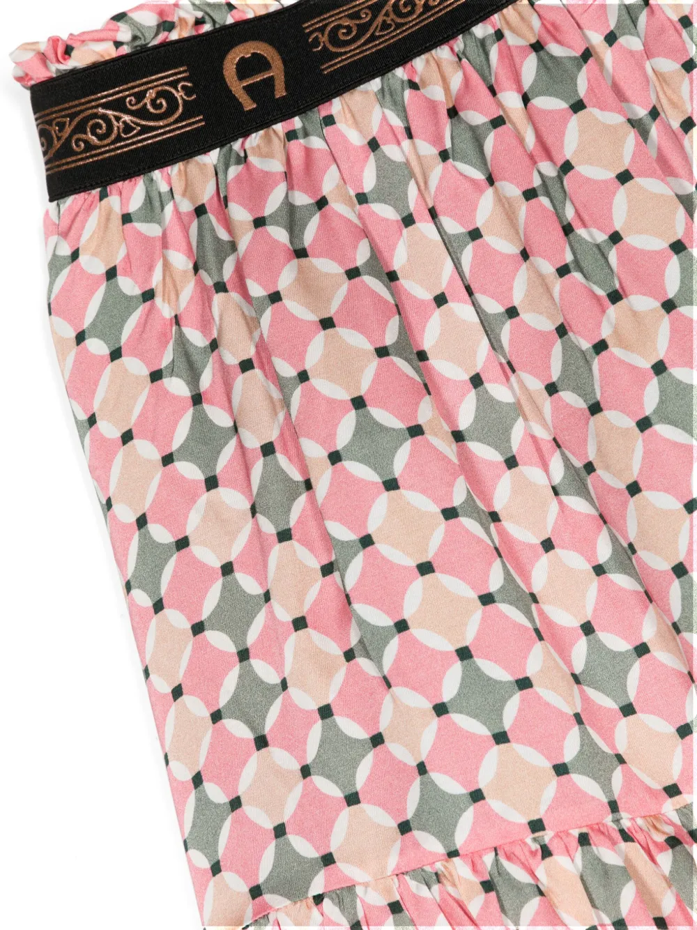 Shop Aigner Geometric-print Tiered Skirt In Multicolour