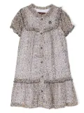 Aigner Kids polka dot-embroidered cotton dress - Multicolour