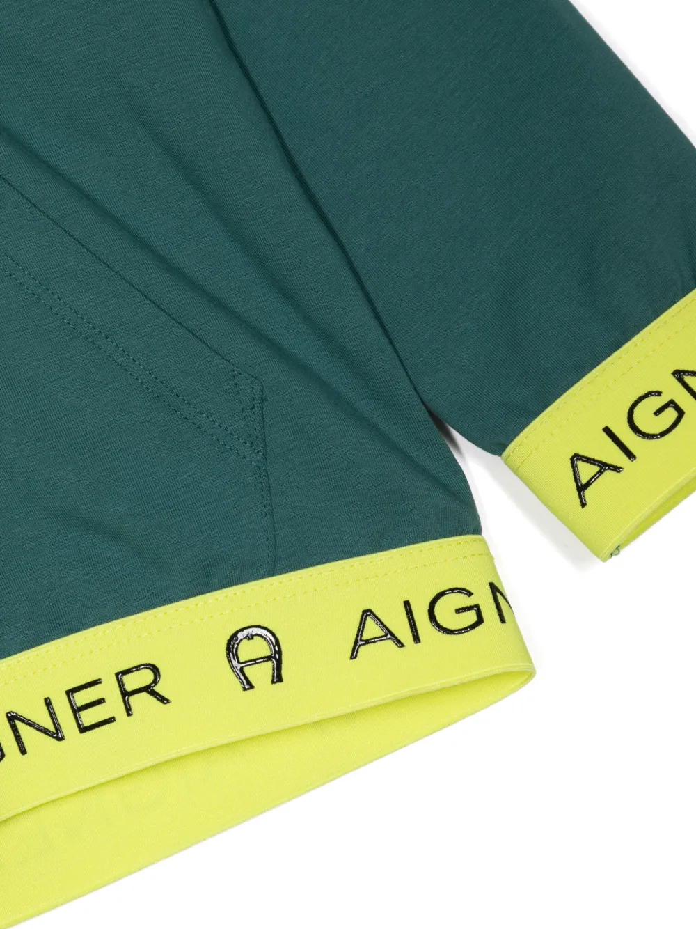 Shop Aigner Logo-embroidered Colour-block Track Jacket In Green