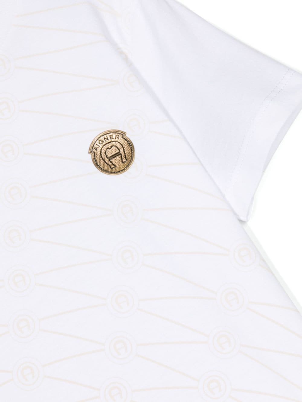 Shop Aigner Rubberised-logo Monogram-print Cotton T-shirt In White