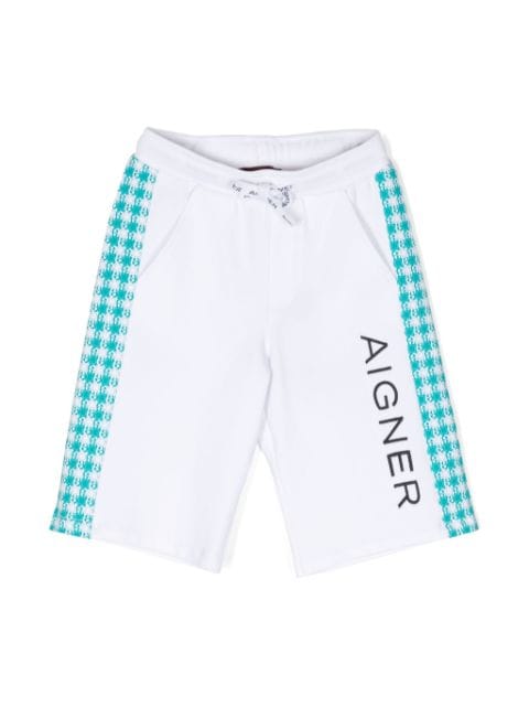 Aigner Kids logo-embroidered cotton shorts