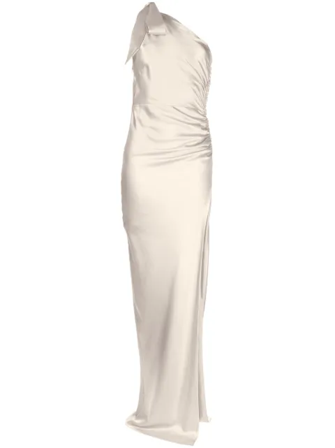 Michelle Mason asymmetric silk maxi gown
