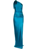 Michelle Mason asymmetric silk maxi gown - Blue