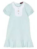 Aigner Kids bib-collar drop-waist dress - Blue