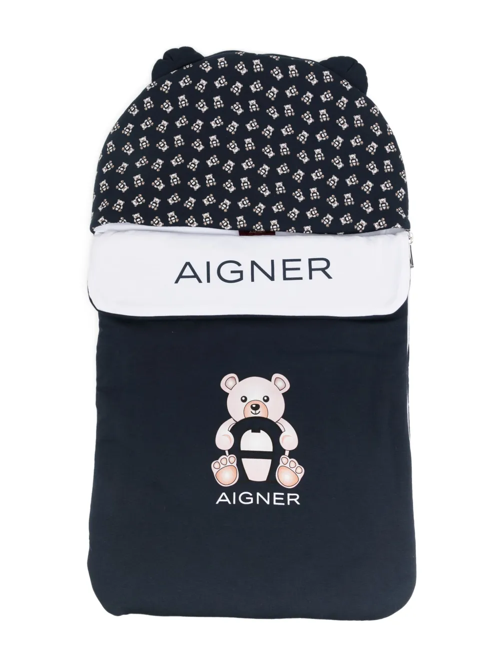 Aigner Teddy Bear-print Cotton Sleep Bag In Blue