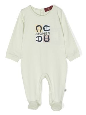 Aigner Kids logo print stretch cotton Body Farfetch