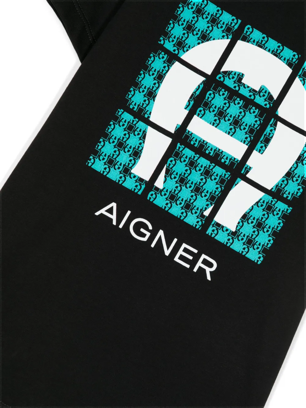 Shop Aigner Graphic Logo-print Cotton T-shirt In Black