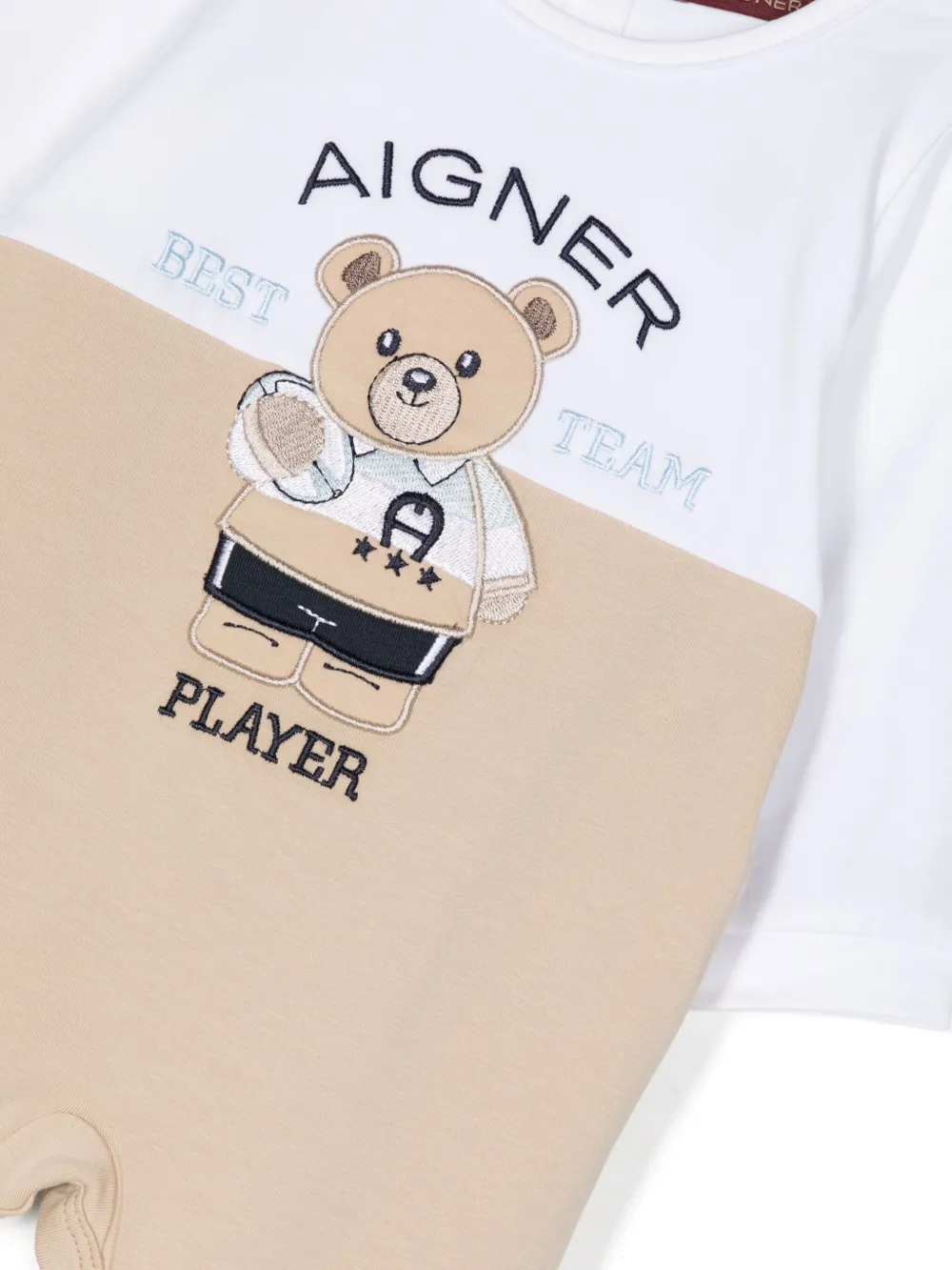 Aigner Teddy Bear-print Cotton Romper In Brown