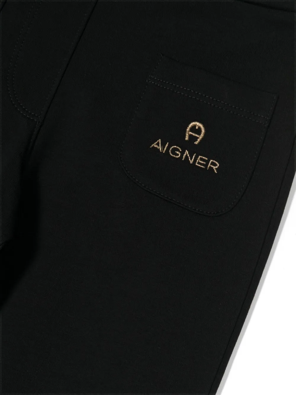 AIGNER LOGO-EMBROIDERED JERSEY TRACK PANTS