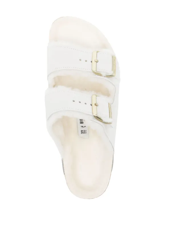 Birkenstock Arizona shearling-lined Leather Sandals White
