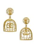 CHANEL Pre-Owned 1994 CC birdcage-motif clip-on earrings - Gold
