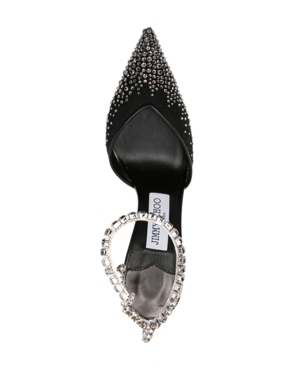 Shop Jimmy Choo Saeda 100mm Crystal-embellished Sandals In Black