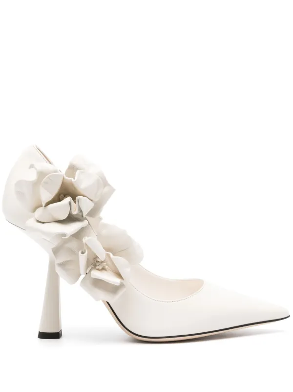 White pumps with flowers sales