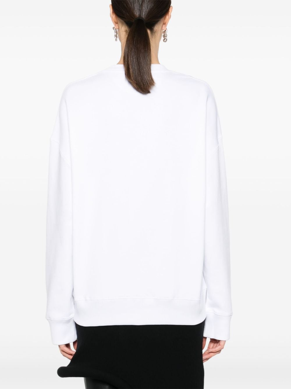 Shop Stella Mccartney Logo-print Cotton Sweatshirt In White