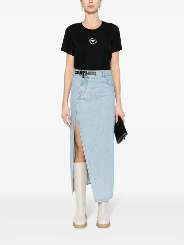 Stella McCartney Lovestruck Logo T-Shirt | Black | FARFETCH TR