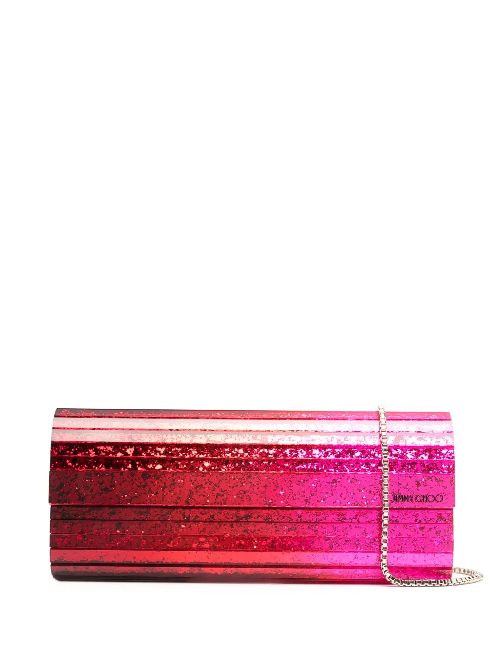 Jimmy Choo Sweetie glitter-detail clutch Rood