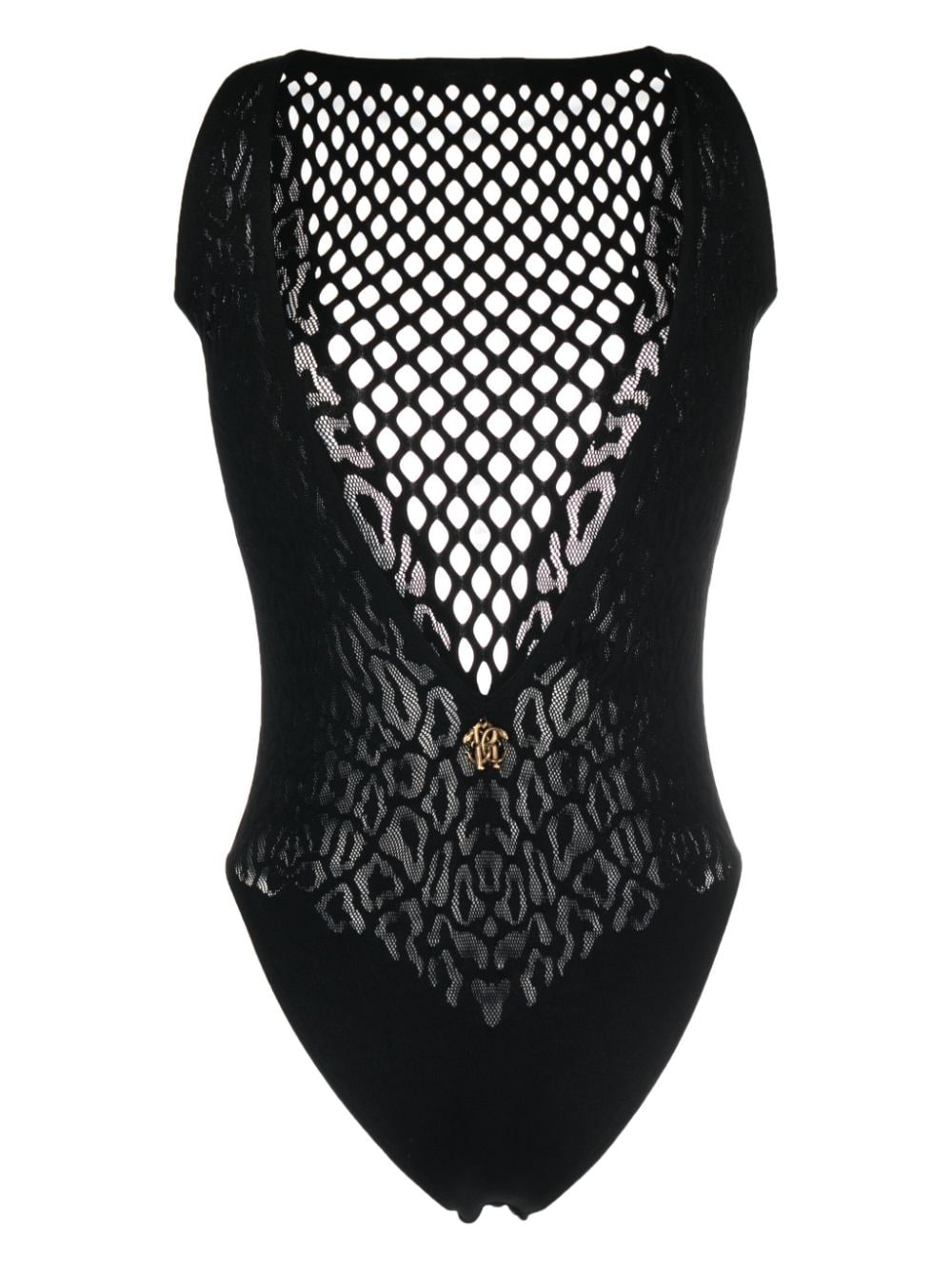 Image 2 of Roberto Cavalli leopard-print open-back swimsuit