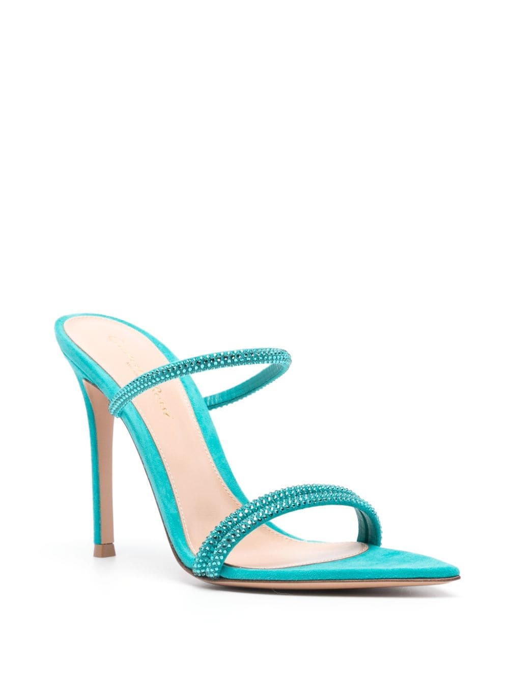 Shop Gianvito Rossi Cannes 105mm Mules In Blue