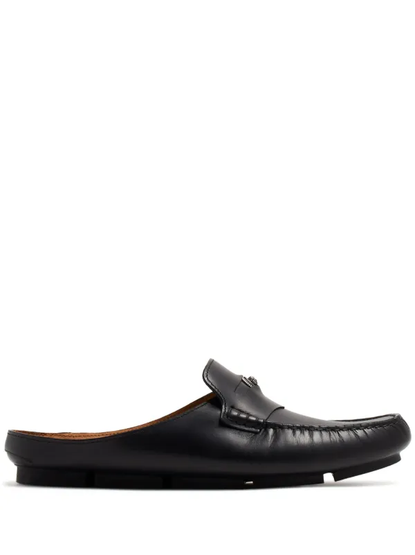 【関税＆送料込み】Versace 'Medusa' Black Leather Loafers Medusa '95 leather loafers in black - Versace | Mytheresa