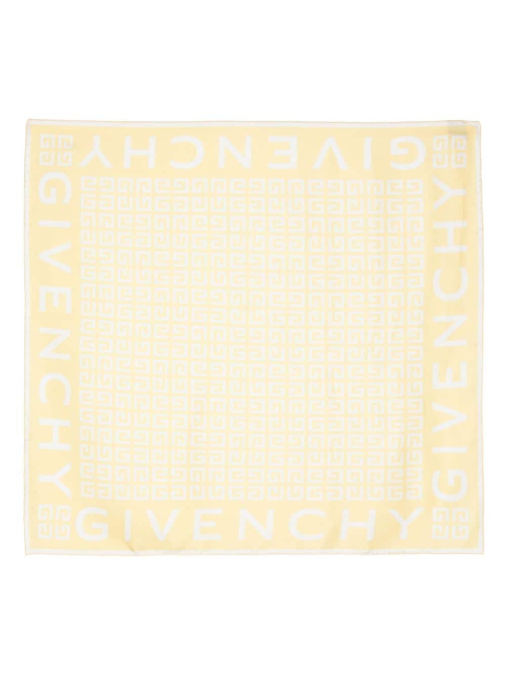 Givenchy 4g-monogram Silk Scarf In Yellow